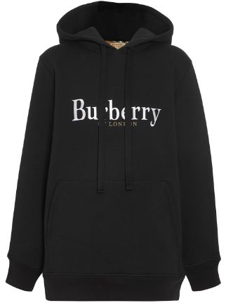 Burberry Embroidered Logo Jersey Hoodie 
