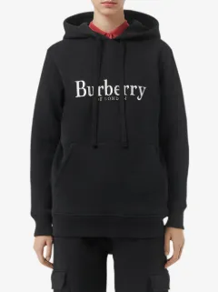 burberry embroidered logo jersey hoodie