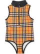 الصورة 1 من Burberry Kids ثوب سباحة قطعة واحدة بكاروهات كلاسيكية وشعار