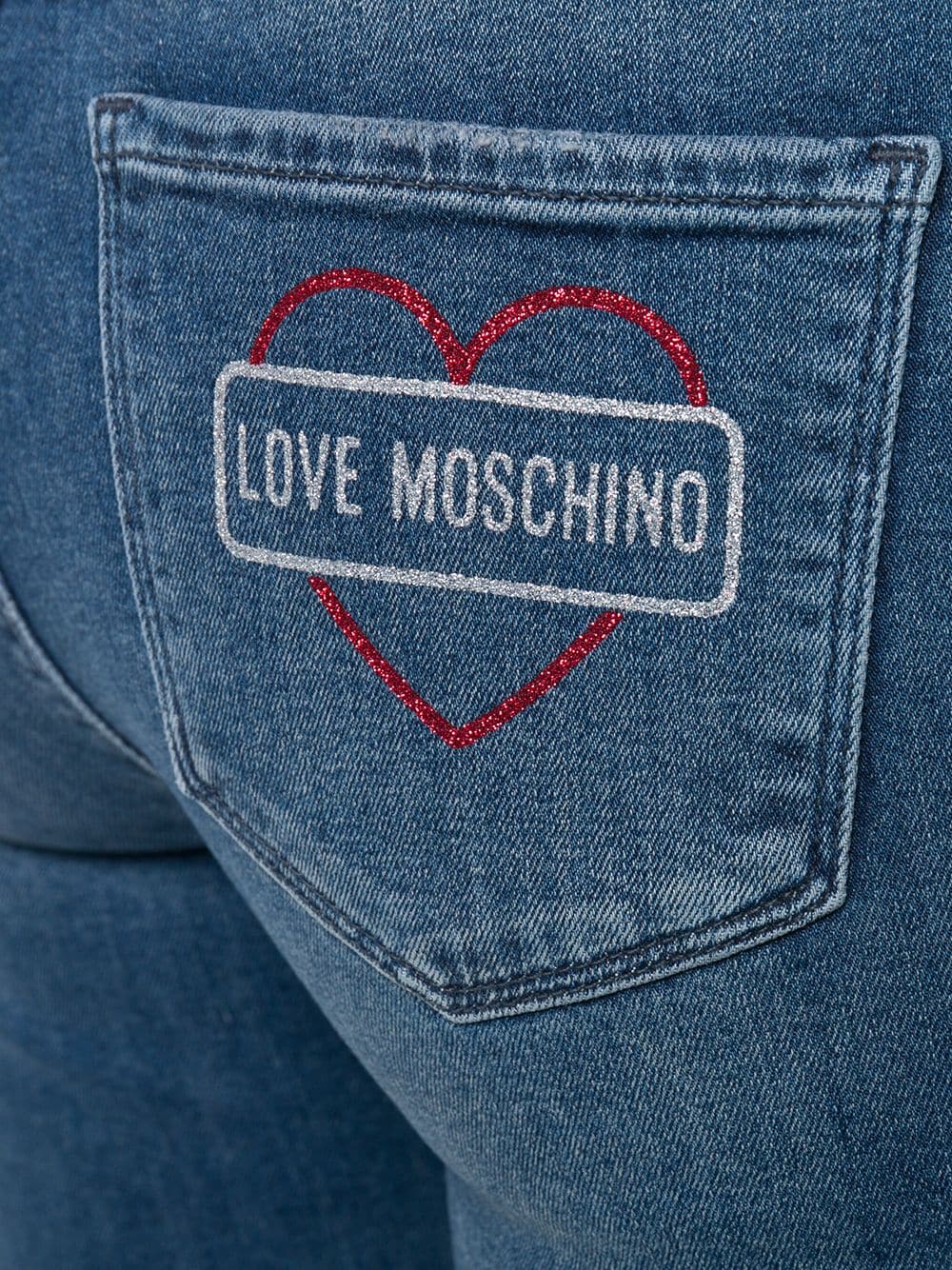 Shop blue Love Moschino logo 