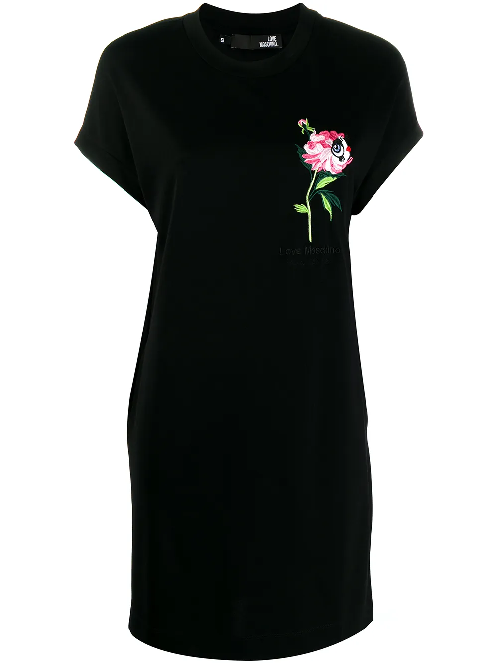embroidered flower T-shirt dress