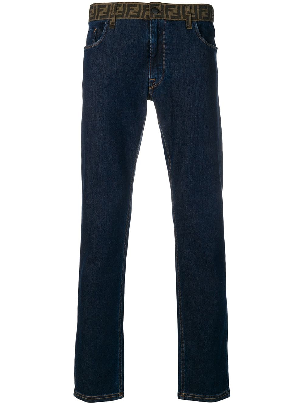 фото Fendi джинсы с принтом 'FF' на поясе