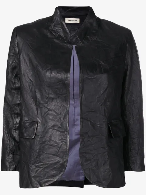 Zadig&Voltaire veste en cuir à effet froissé