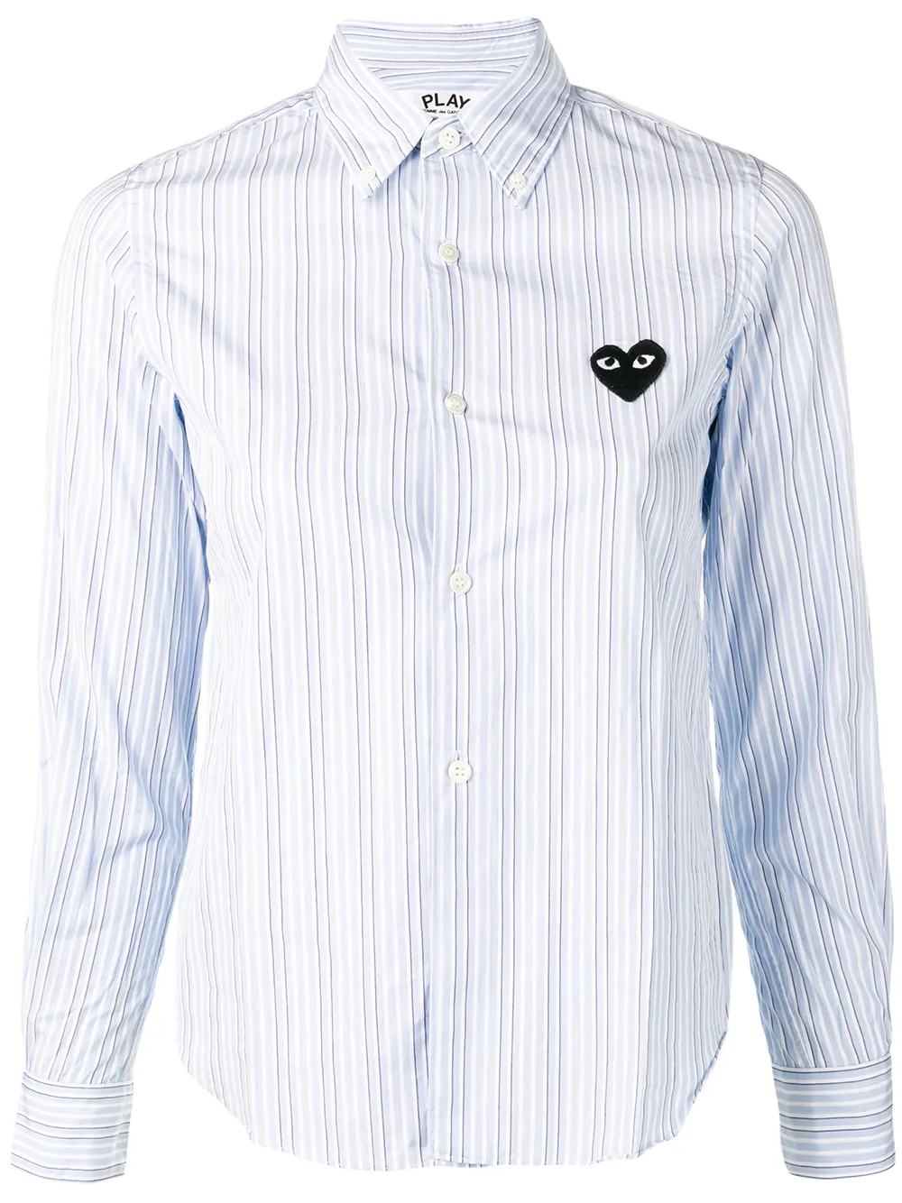 Comme Des Garçons Play embroidered heart striped shirt