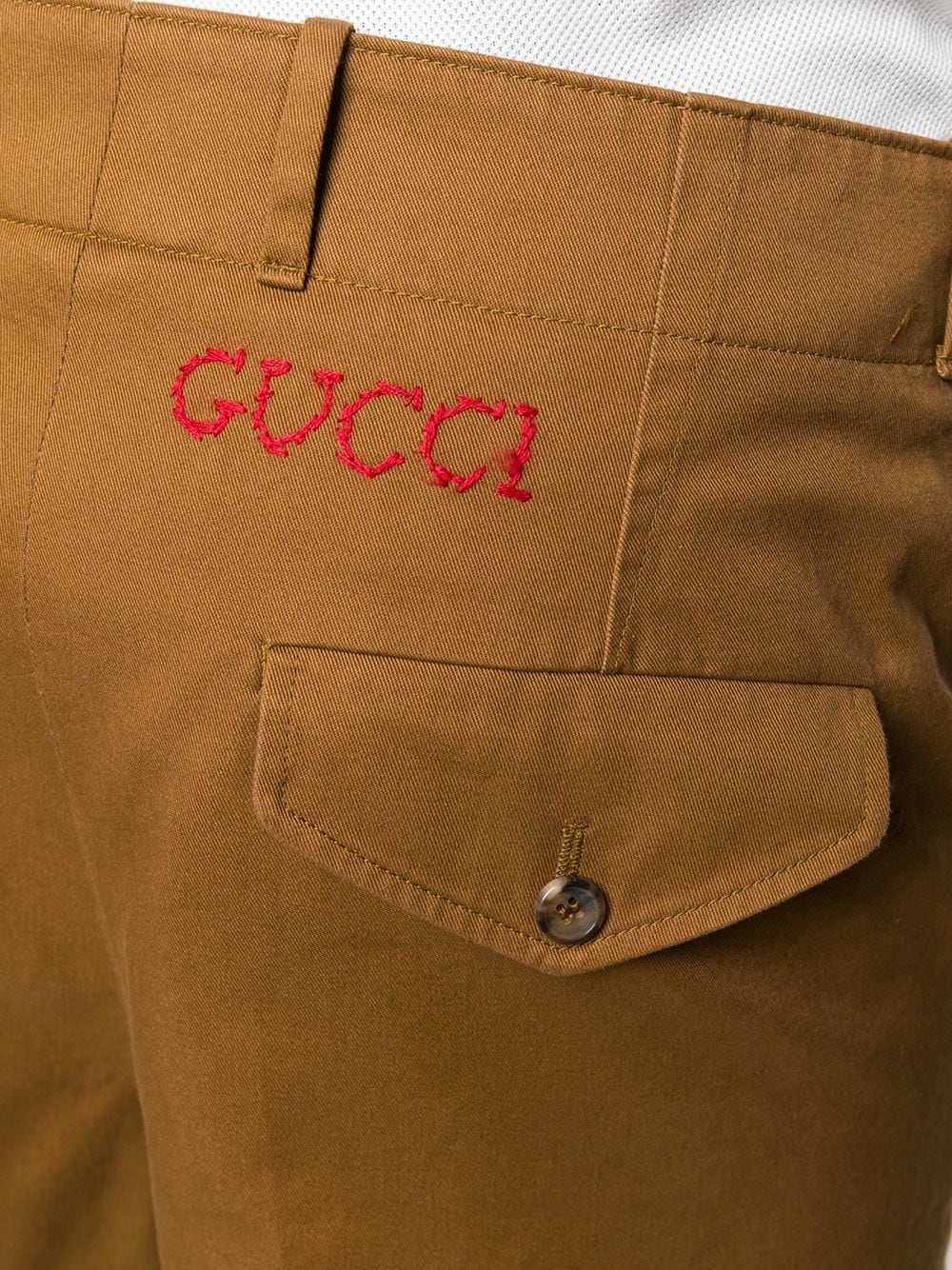 фото Gucci шорты чинос с вышитым логотипом