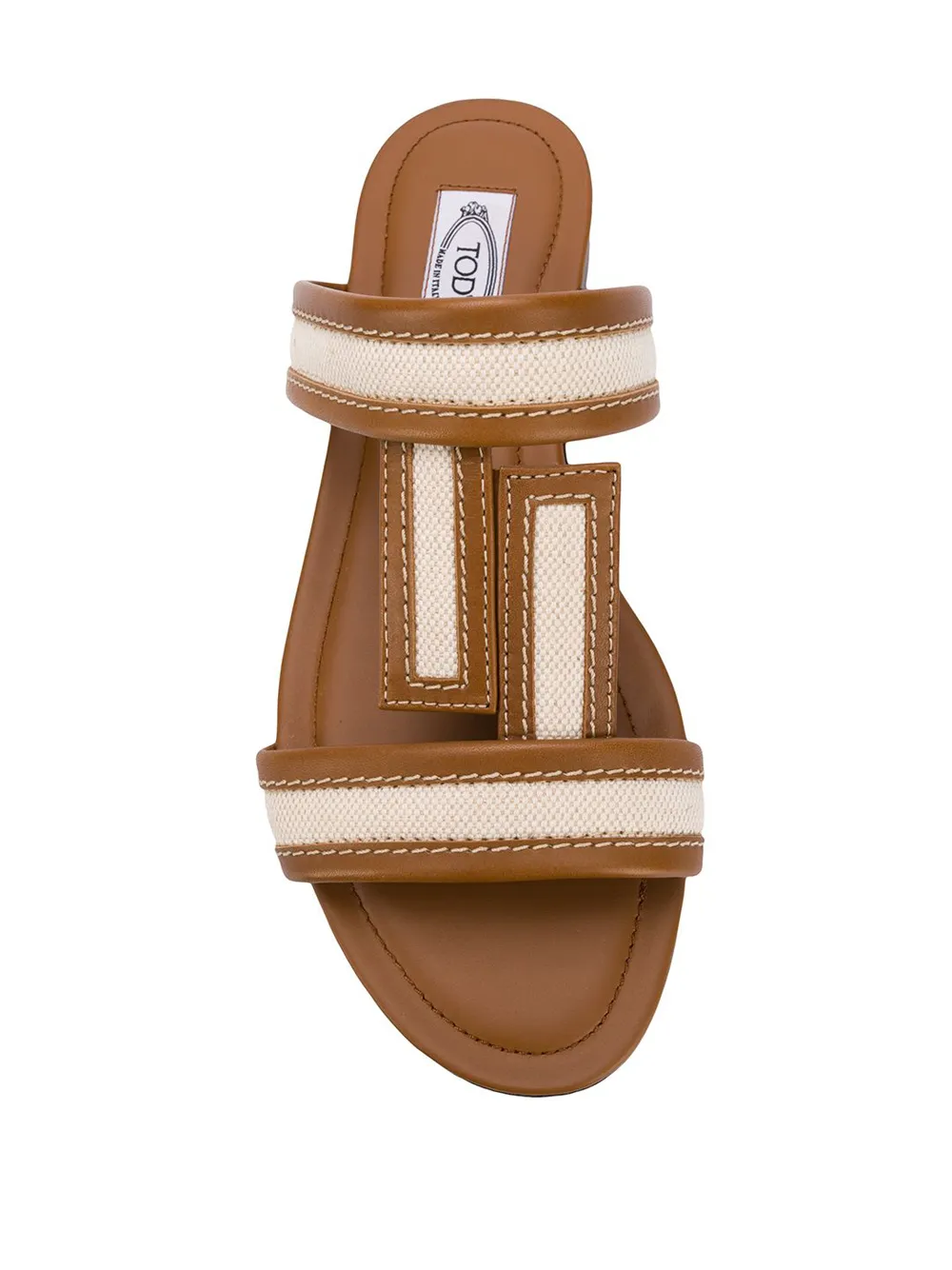 Tod's sandalen met inzetstuk van canvas Bruin