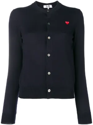 Comme Des Garçons Play Wool Cardigan | Black | FARFETCH
