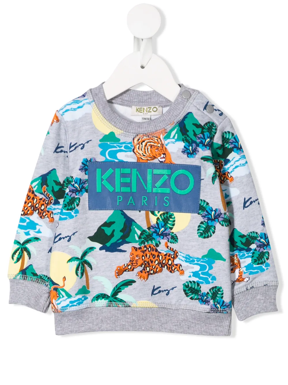 фото Kenzo kids толстовка с тропическим принтом