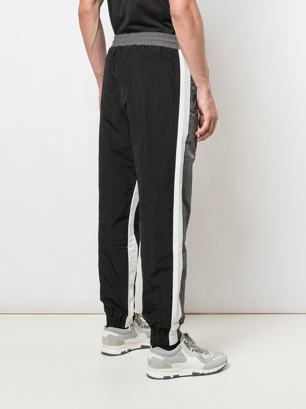 Shop God's Masterful Children Striped Track Trousers In Grey