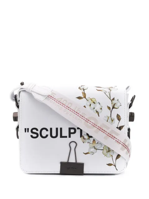 Off-White حقيبة كتف بطبعة Sculpture وزهور القطن