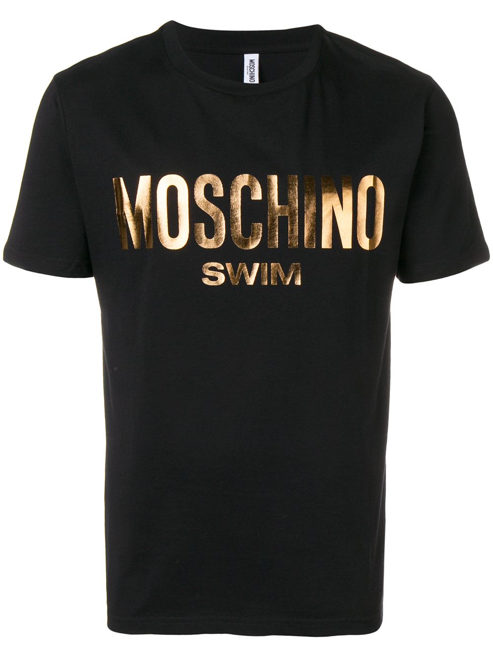 фото Moschino футболка с логотипом и эффектом металлик
