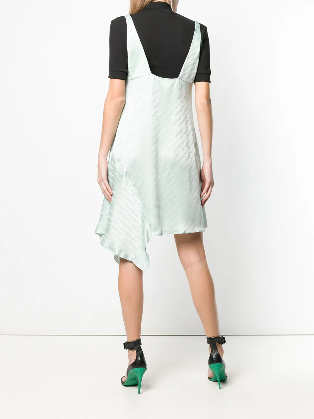 Off-White jurk met monogram print Groen