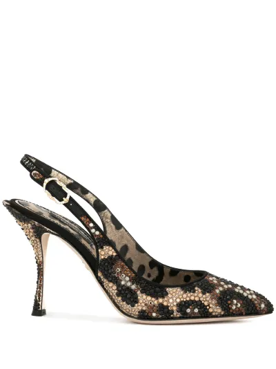 leopard slingback heels
