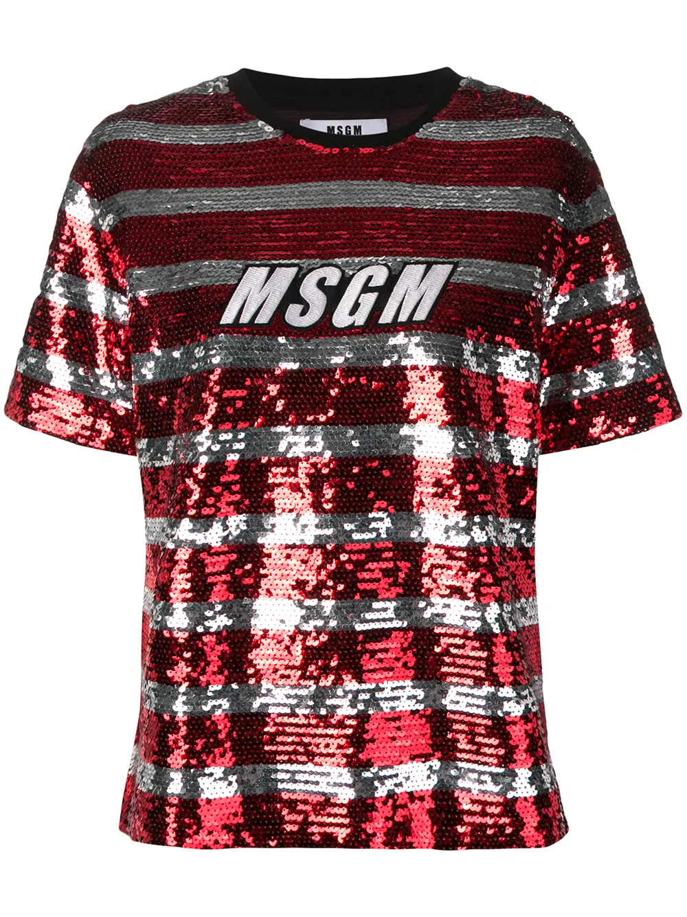 

MSGM sequined logo T-shirt - Red