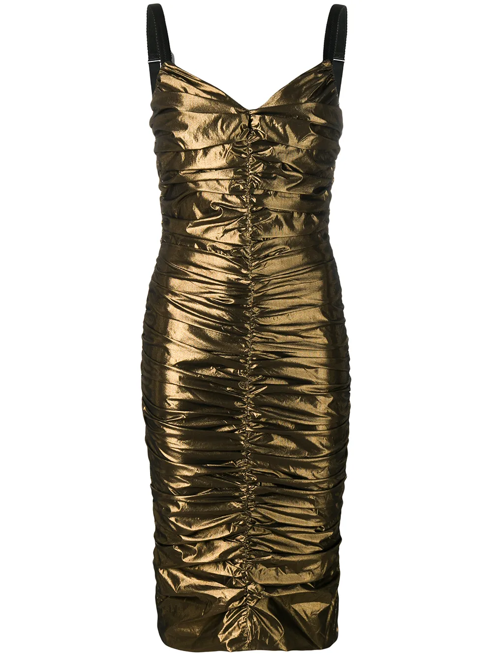 Dolce & Gabbana Abito lamé con ruches - Oro