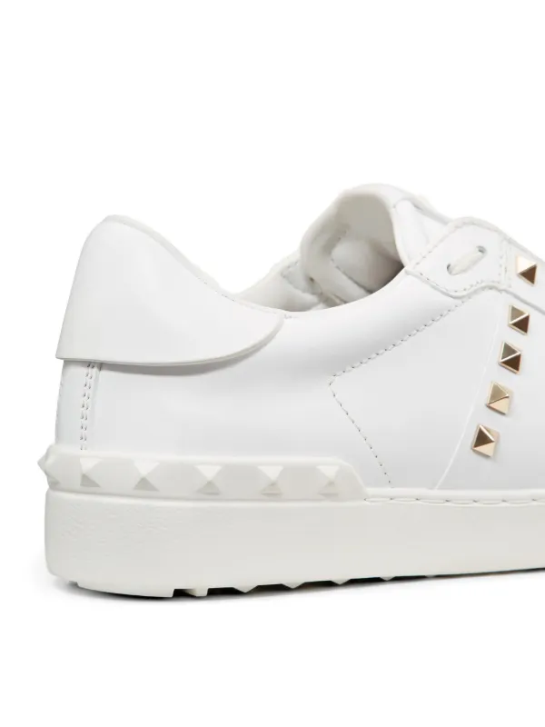 Valentino Garavani Calfskin Rockstud Untitled Sneakers | White