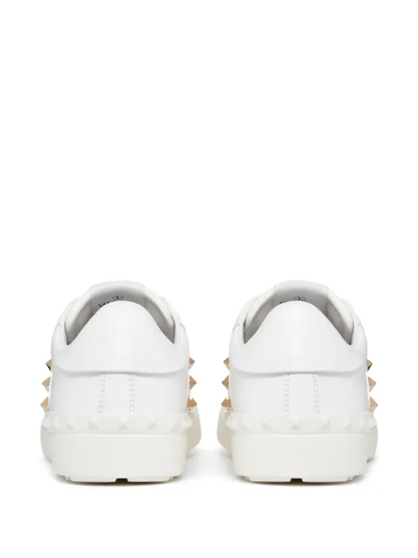 Valentino Garavani Calfskin Rockstud Untitled Sneakers | White