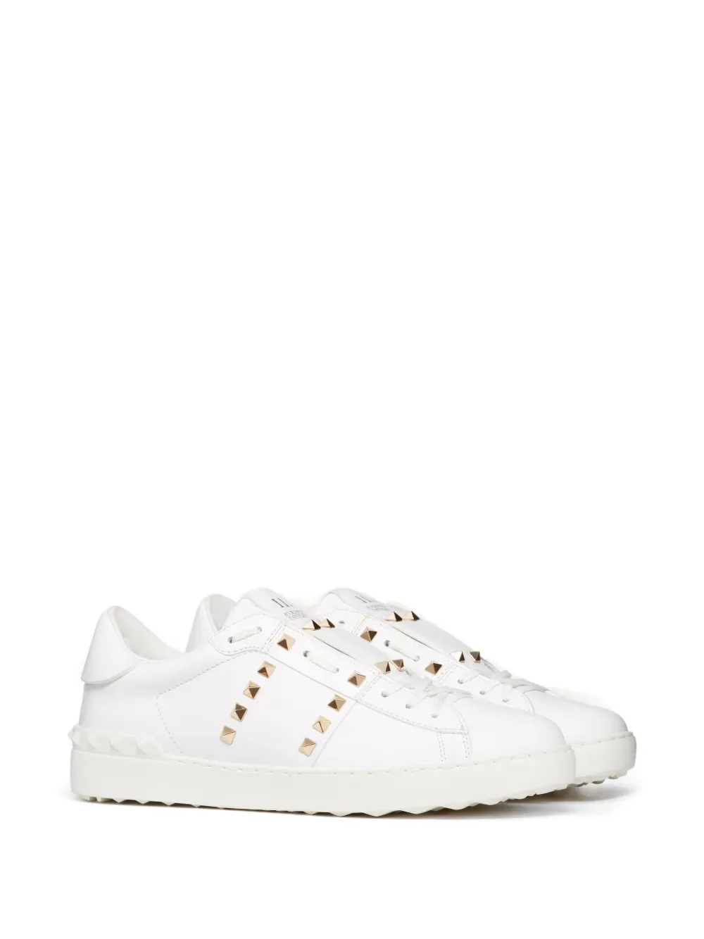 Valentino Garavani Calfskin Rockstud Untitled Sneakers | White
