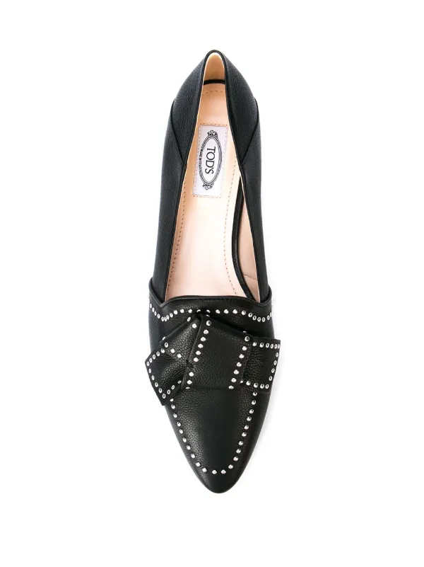 black bow loafers