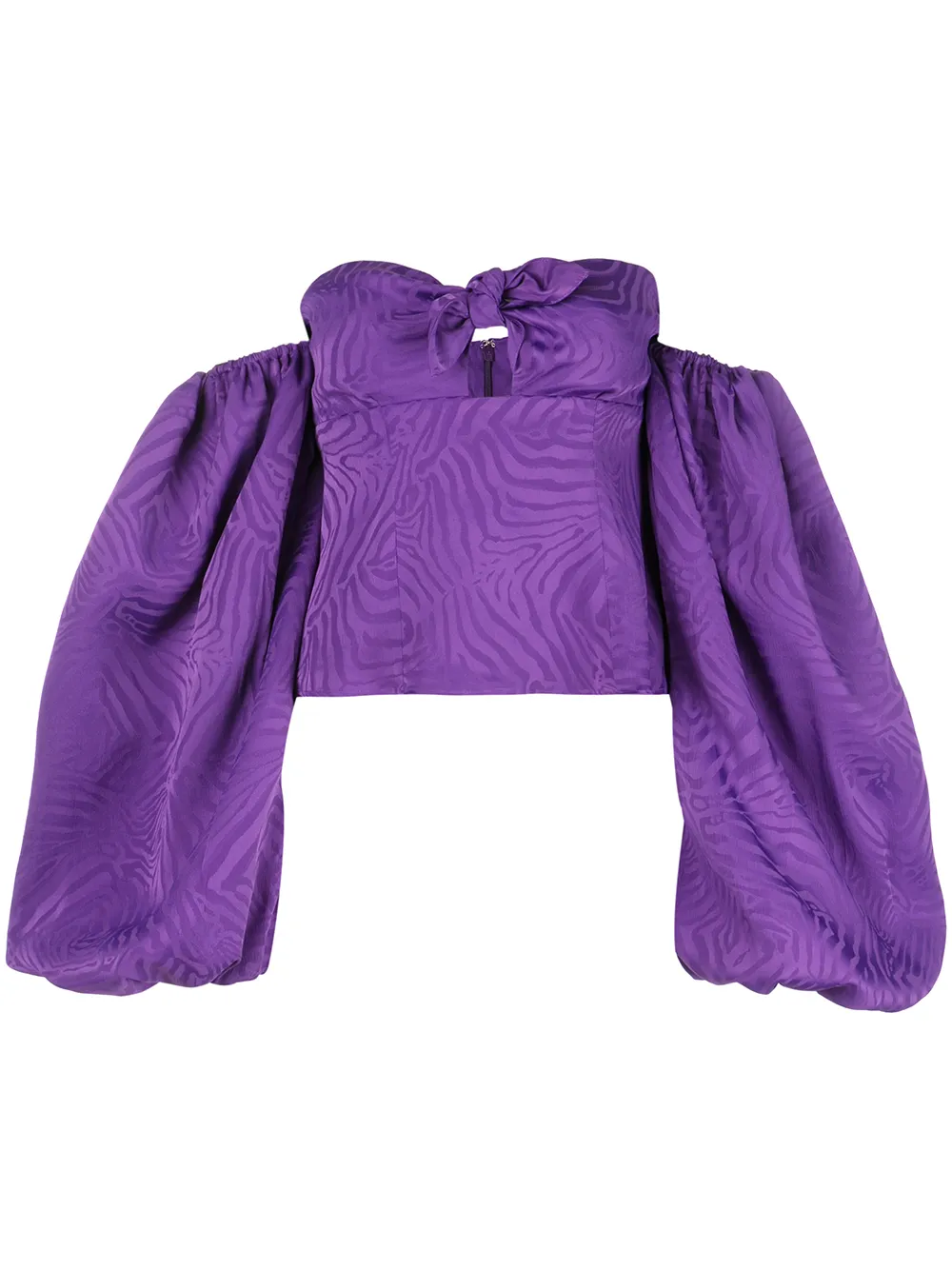 Attico Tops ATTICO OVERSIZED SLEEVES 'NO-SHOULDERS' BLOUSE - PURPLE