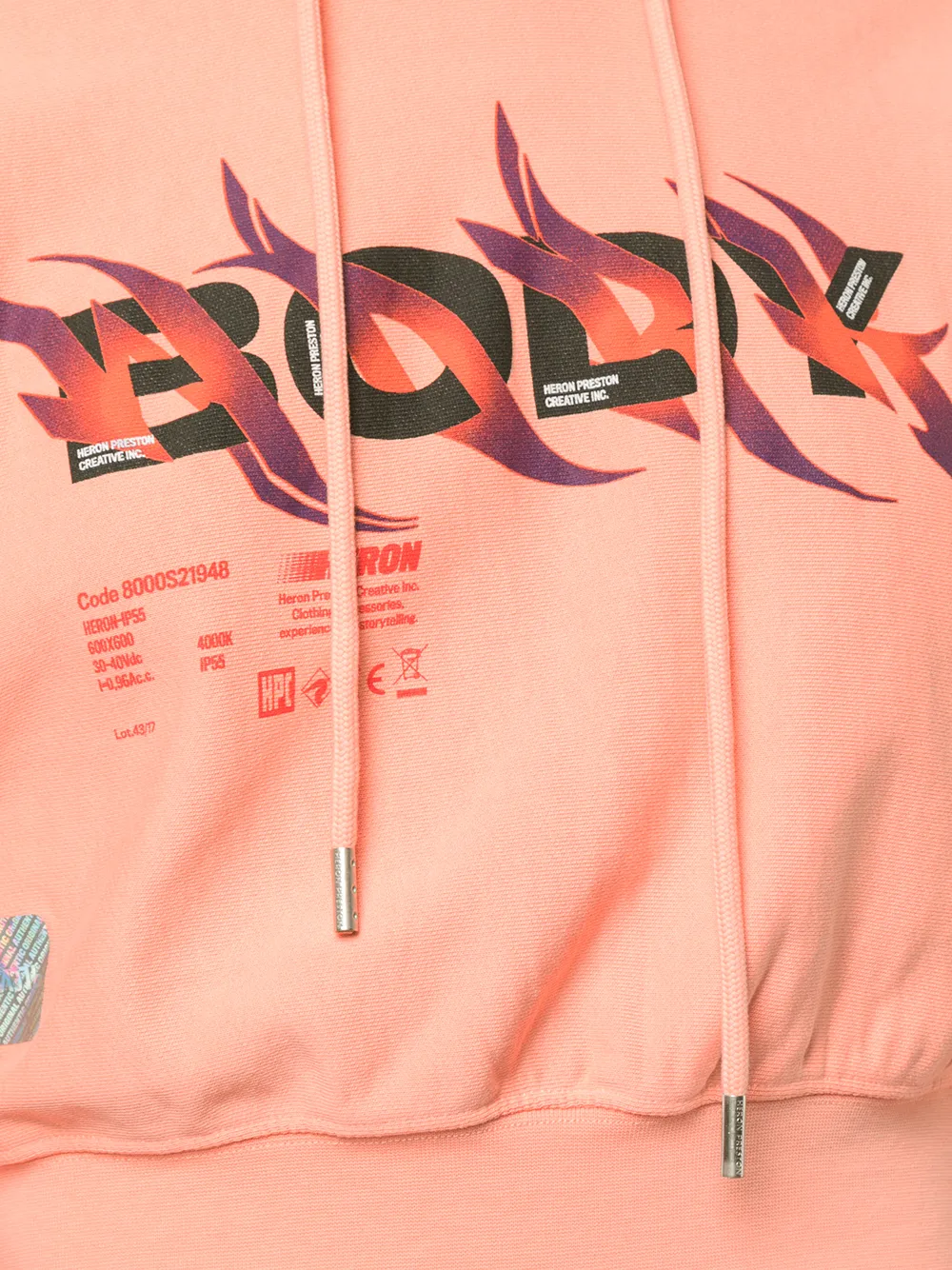 Heron Preston Hoodie met print Roze