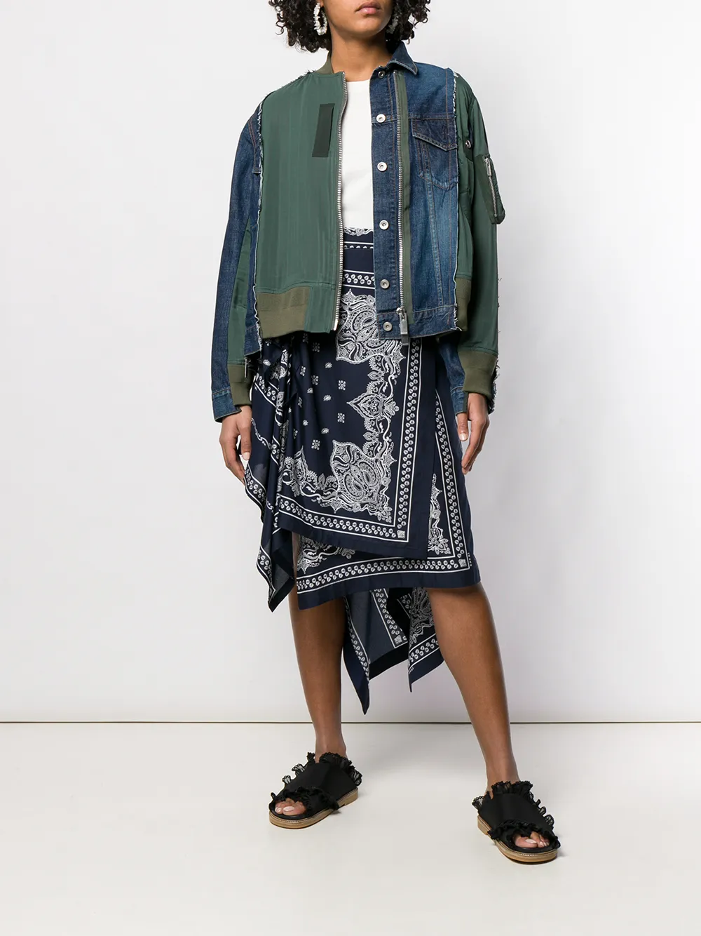 sacai denim bomber jacket
