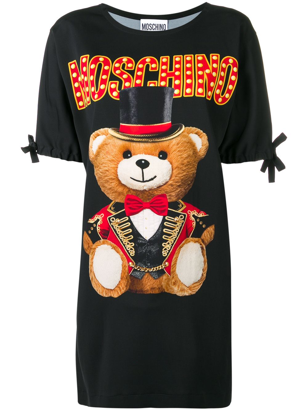фото Moschino платье-футболка с изображением медведя