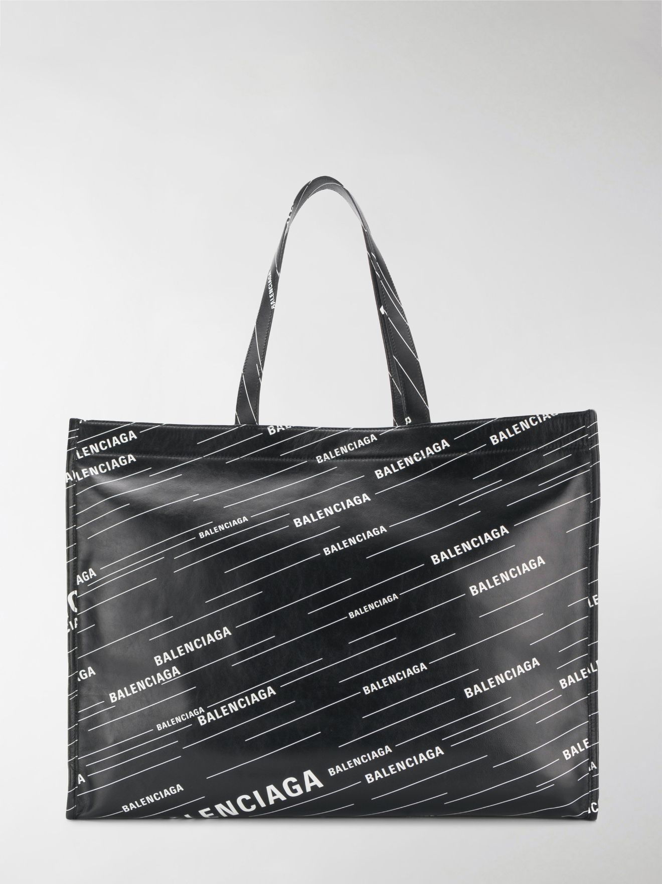 Balenciaga logo-print shopper bag black | MODES