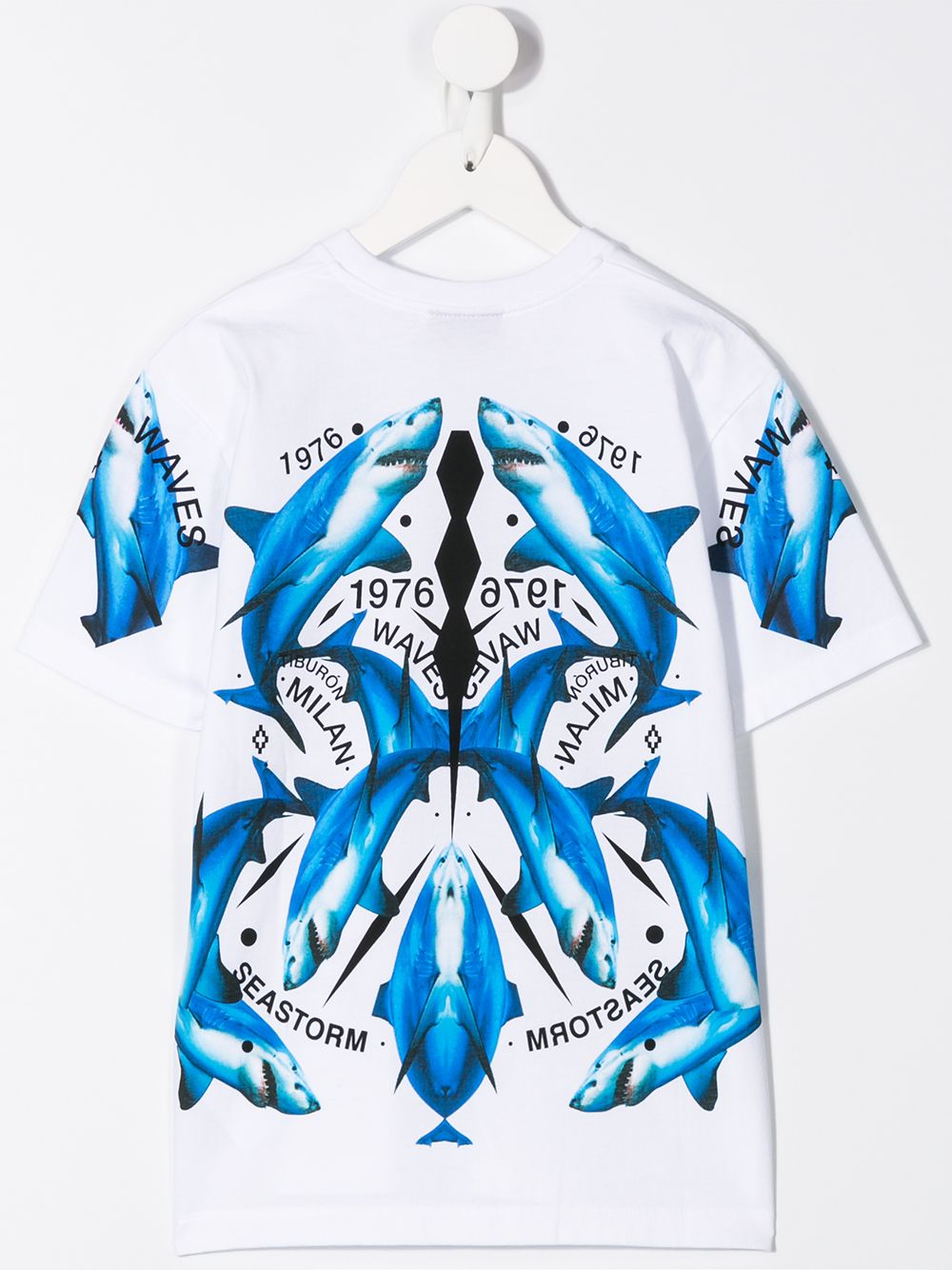 фото Marcelo burlon county of milan kids футболка с принтом акулы