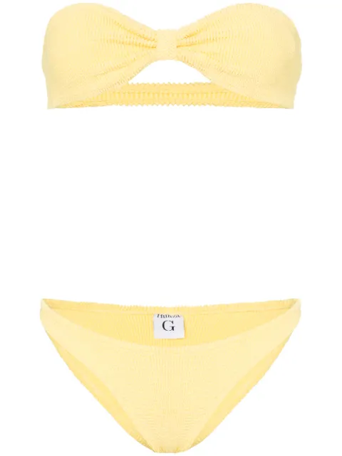 Hunza G Jean crinkle bandeau bikini