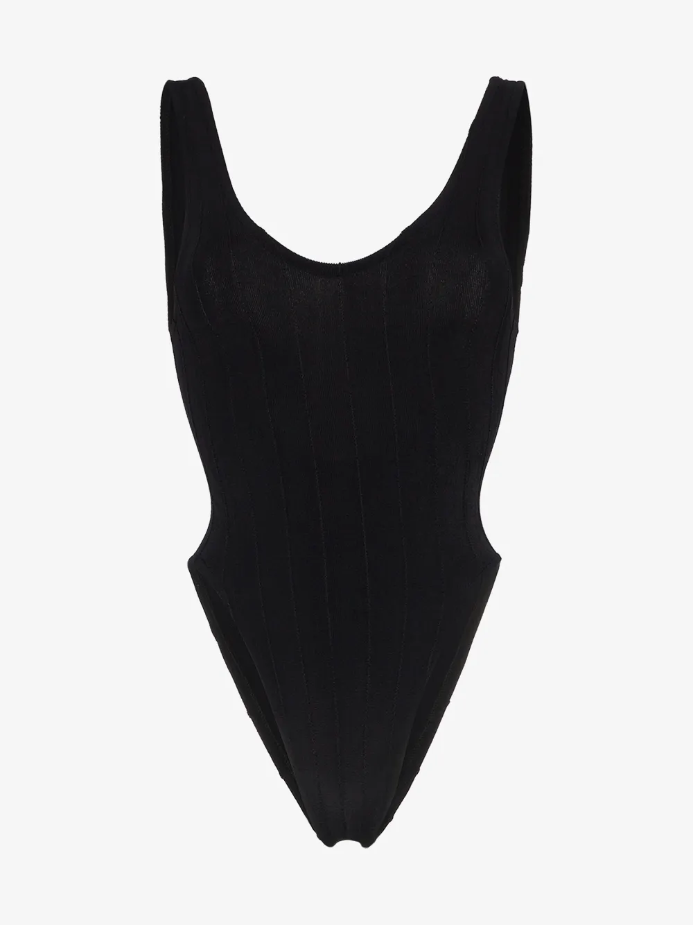 Hunza G HUNZA G BLACK RIBBED HIGH LEG SWIMSUIT