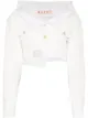 Image 1 of Marni Deconstructed asymmetric cropped denim jacket