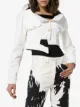 Marni Deconstructed asymmetric cropped denim jacket
