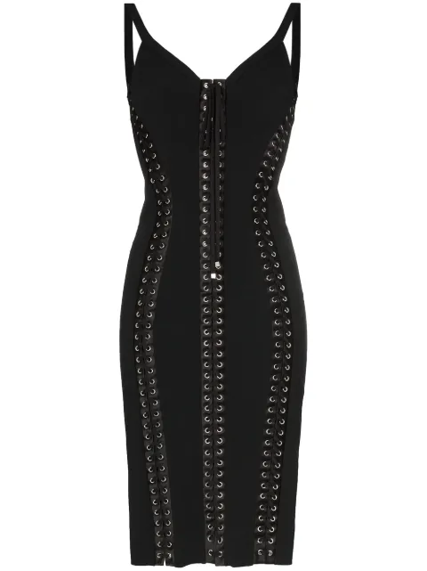 Dolce & Gabbana Cady sleeveless lace-up bodycon dress