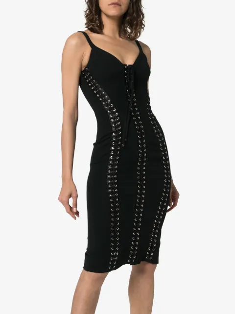 DOLCE & GABBANA DOLCE & GABBANA STRETCH CADY BUSTIER DRESS - BLACK