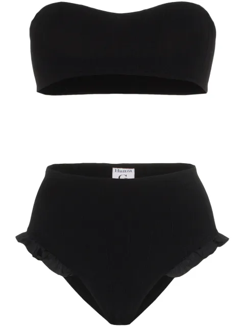 Hunza G Osiris bandeau high waisted frill bikini