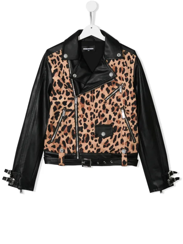 Dsquared2 Kids Teen Leopard Print Biker Jacket 686 Ss19