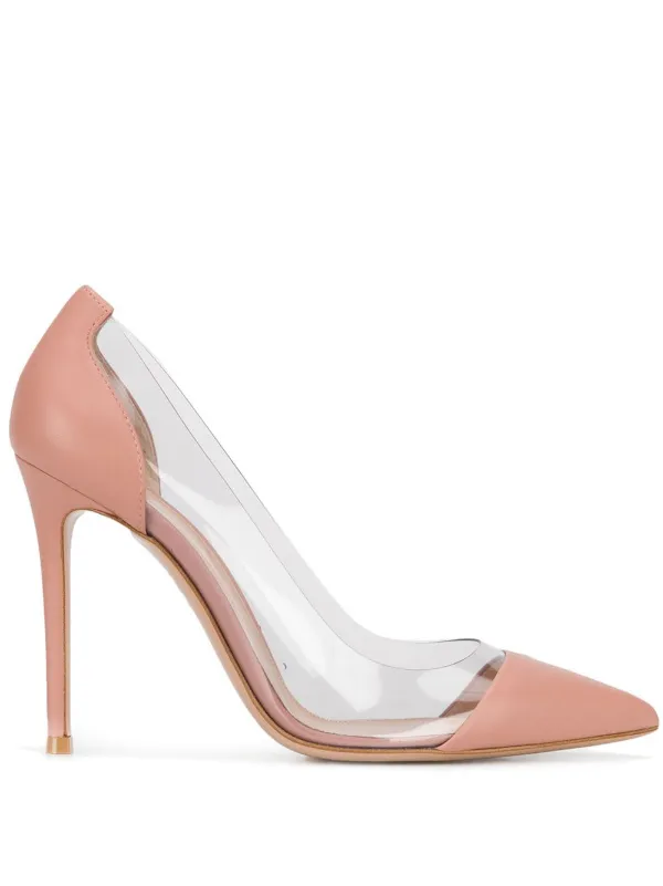clear pink pumps