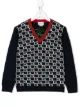 الصورة 1 من Gucci Kids كنزة منسوجة بجلد الفهد