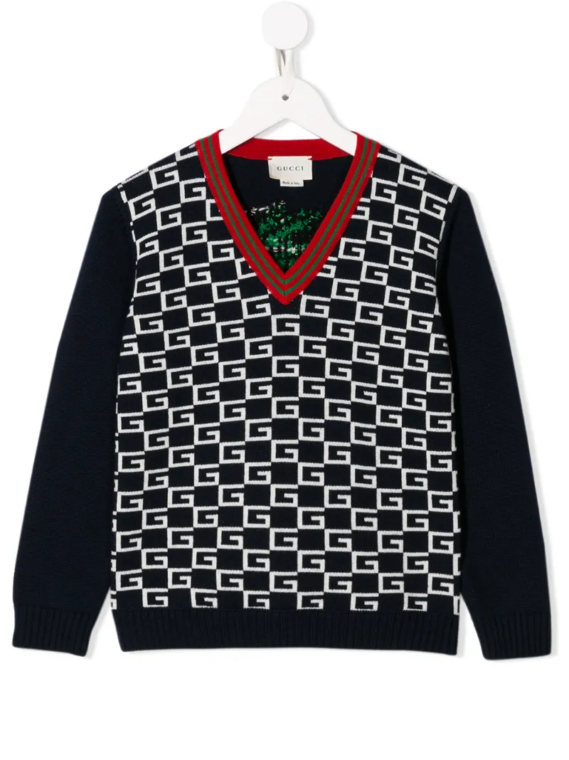 Gucci Kids свитер с леопардовым узором