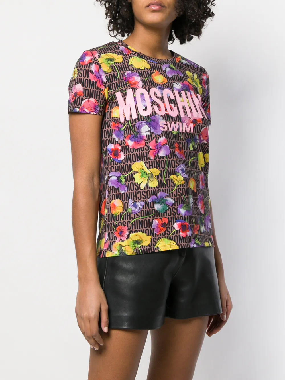Moschino T-shirt met logobeer print Bruin