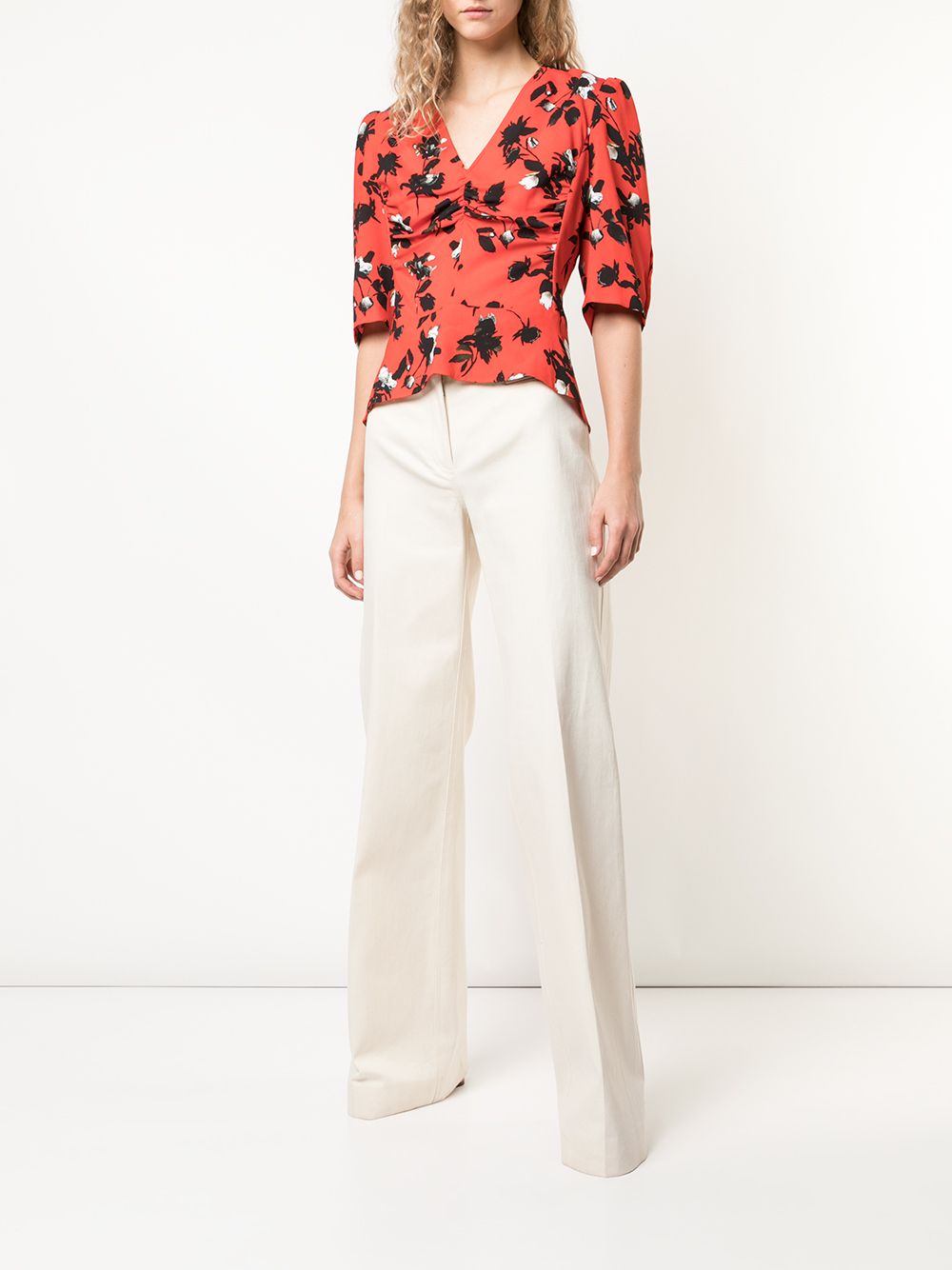 Derek Lam Blouse met ruche - Rood