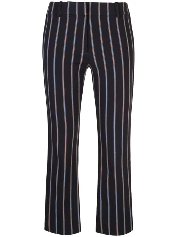 blue white striped trousers