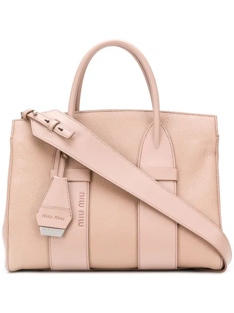 miu miu logo plaque padded tote bag