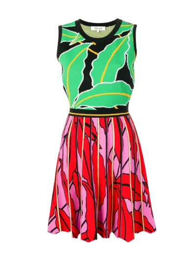 printed flared knit dress | DVF Diane 