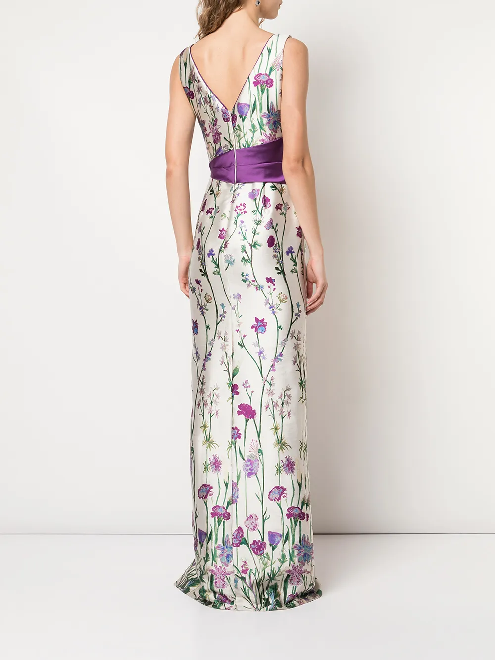 фото Marchesa notte платье с бантом и цветочным принтом
