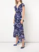 Marchesa Notte ruffled floral print dress