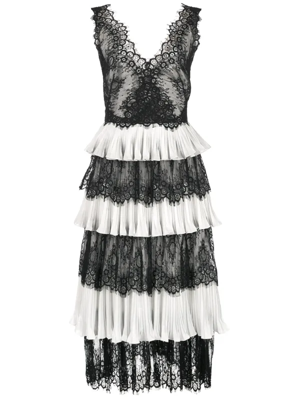 plus lace panelled midi dress Lace Panel Flared Midi Dress (Women)