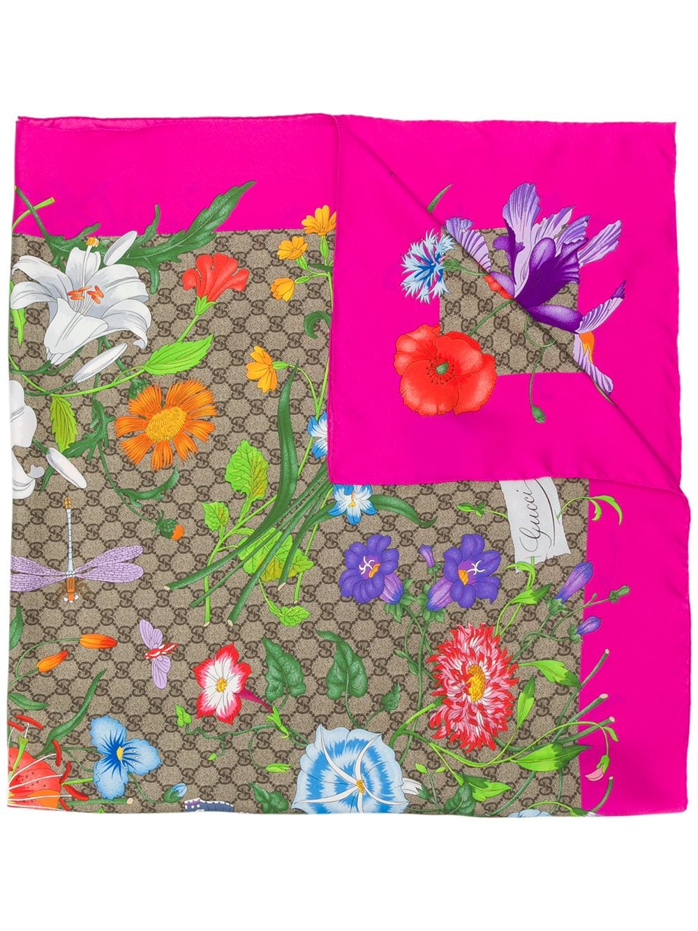 фото Gucci платок с цветочным принтом