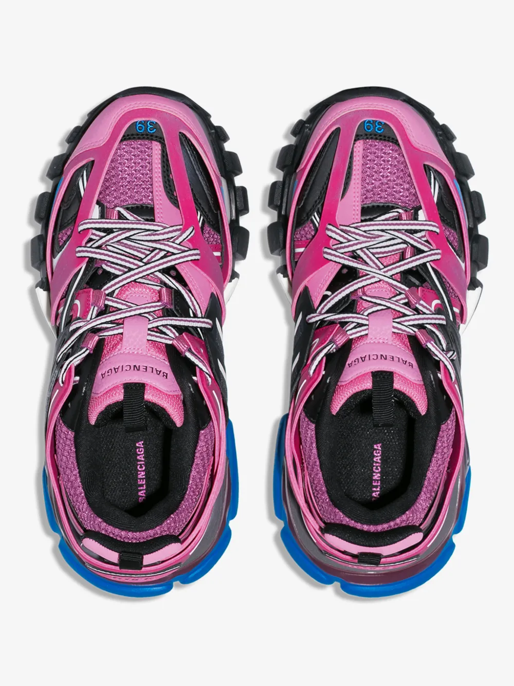 Balenciaga Women's 542436W1Gb85482 Fuchsia Leather Sneakers In 5482 Fushia/Black